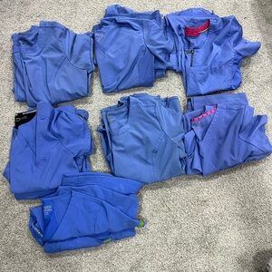 7 sets of ceil blue scrubs